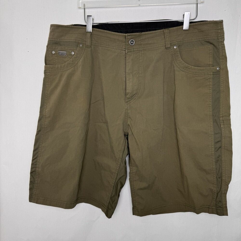 Kuhl Radikl Shorts Mens 42 Charcoal Green Hiking Outdoor Cargo Work Shorts